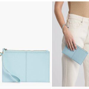 HOBO Small Vida Leather Wristlet, STARLIGHT BLUE ORO